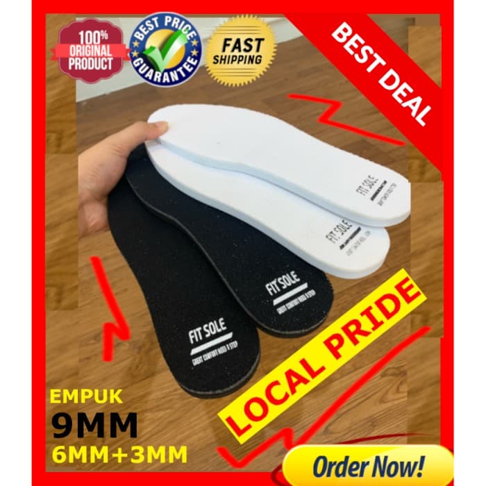 Shoe Pad alas sepatu insole sepatu sneaker FITSOLE FOAM 6mm + 3mm FOAM