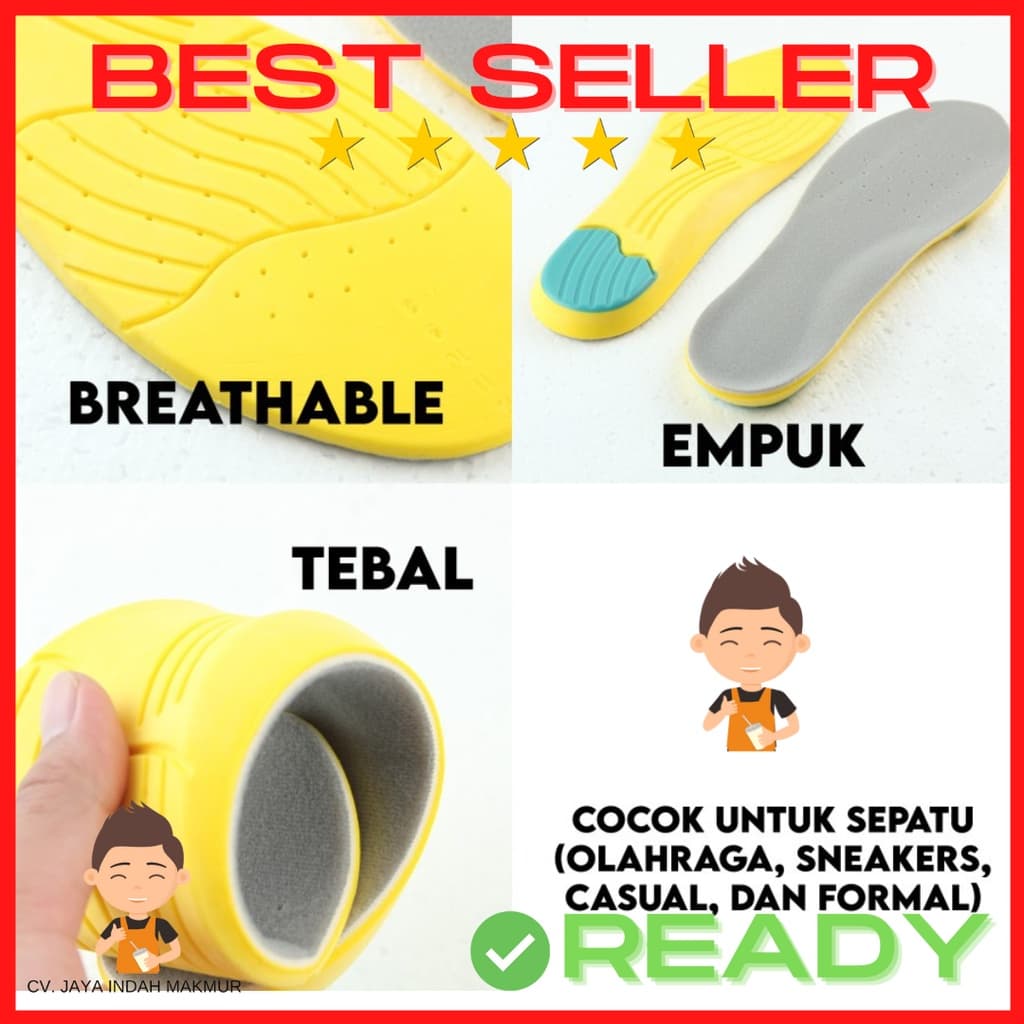 Insole Sepatu Olahraga Sport Running Impor Bantalan Sepatu Alas Sepatu