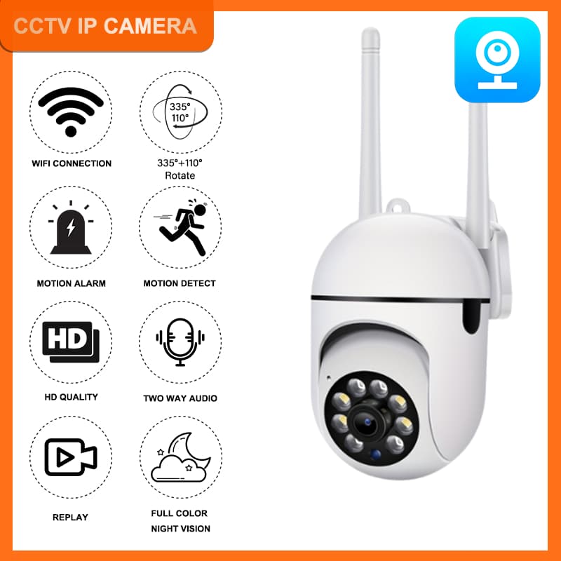 CCTV V380 Pro IP camera Kamera CCTV Lampu Wifi Indoor 360° Wide 1080P HD 2-Way Audio
