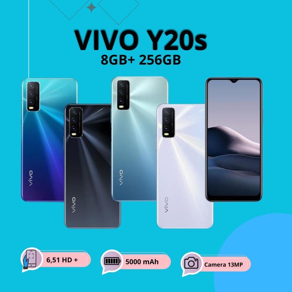 PROMO Smartphone Vivo Y20s asli ori handphone RAM 8/256GB  Camera 13MP