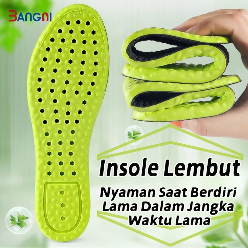 BANGNI Insole Sepatu SOL-001 Sol Dalam Sepatu Olahraga Pria & Wanita/Insole Empuk Antibakteri & Anti Bau/Sol Sepatu Nyaman Dipakai Harian/Sol Menyerap Keringat & Mencegah Bau Kaki