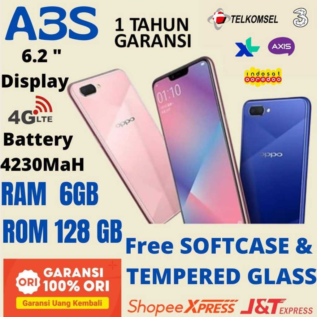 HP OPPO A3S ram 6/128GB 4G LTE Smartphone GARANSI 1 TAHUN