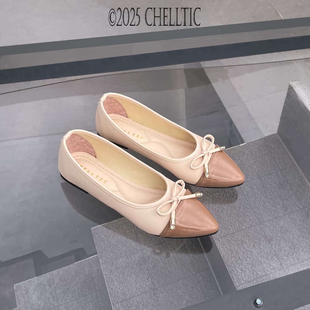 CHELLTIC Sepatu Wanita Flat Shoes Super Empuk | Sepatu balet | Sepatu flatshoes Cewek Korean Stlye | Pansus Wanita | Selop Perempuan Ballet Ballerina | Slop Slip On Kuliah Wisuda Kerja Nyaman Elegan