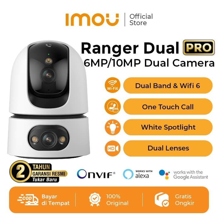 IMOU Ranger Dual Pro 6MP / 10MP Dual Kamera Smart CCTV Indoor Wi-Fi 6 AI Human & Pet Detection Full Color Night Vision Garansi 2 Tahun
