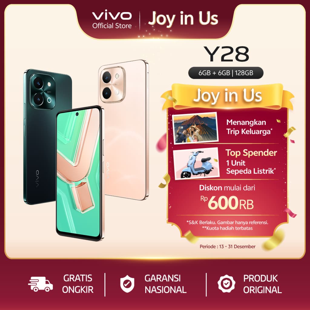 vivo Y28 (6/128) - 44W FlashCharge+6000mAH, Dynamic Design, Dual Speaker + 300% Audio