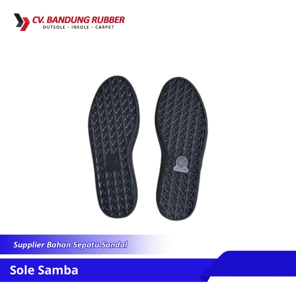 Outsole Karet Sepatu Samba Sneakers Pria Sol Sepatu Running Sol Sepatu Jogging Pria Sol Sepatu Outdoor dari Pabrik Sol Karet Terbuat dari Bahan yang Lentur dan Anti Slip - Sol Samba Hitam