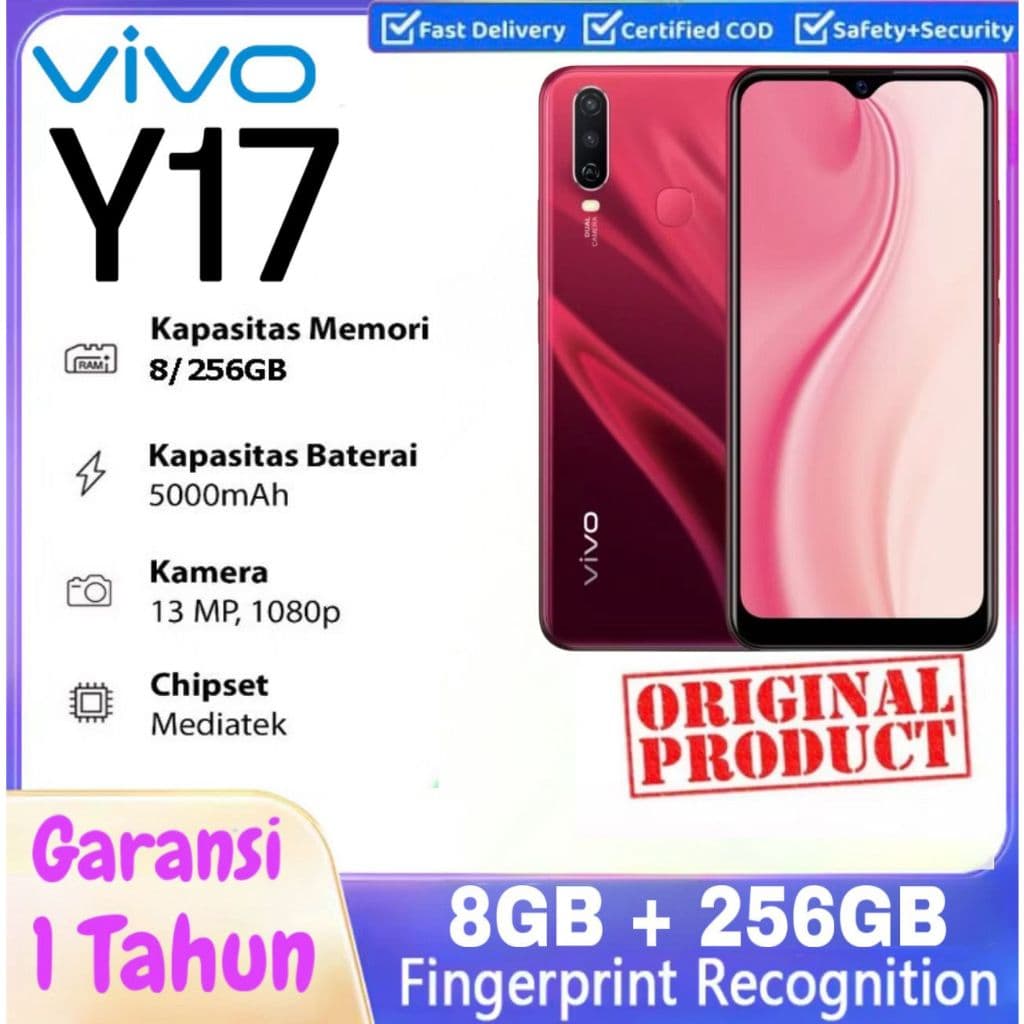 [Ck] VIVO Y17 terbaru HP Murah Cuci Gudang RAM 8GB+256GB Fast Charging Handphone Android Smartphone