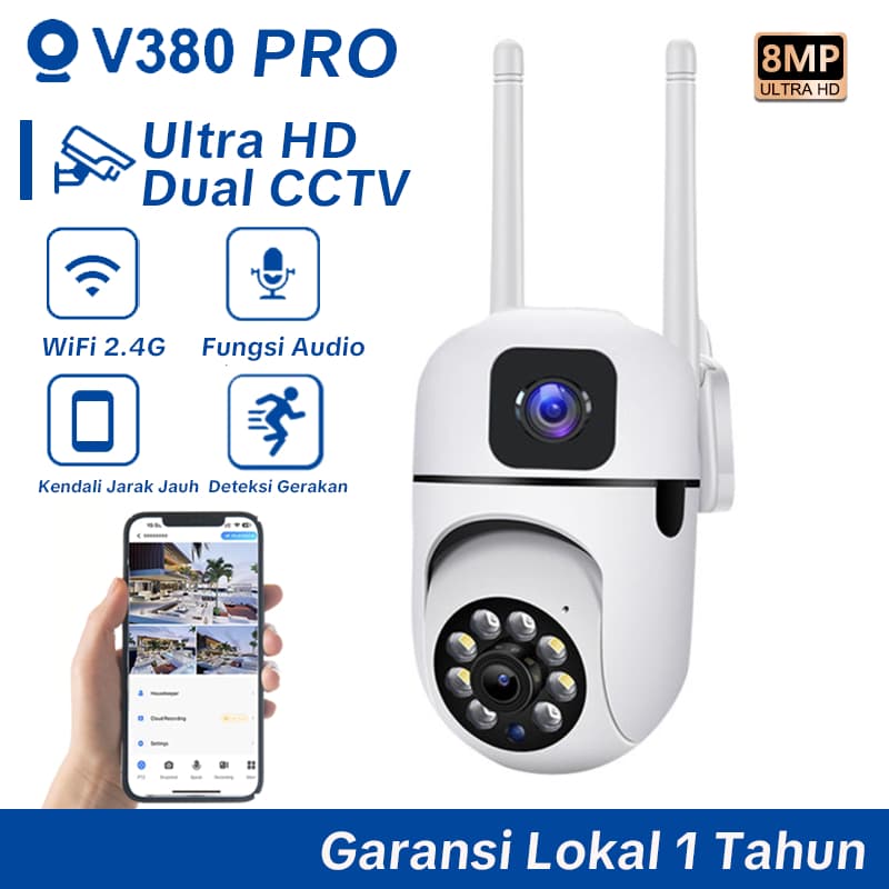 V380 PRO  Kamera CCTV 8MP CCTV IP Camera Dual Lens wifi Dorongan Informasi Deteksi gerakan Alarm PTZ