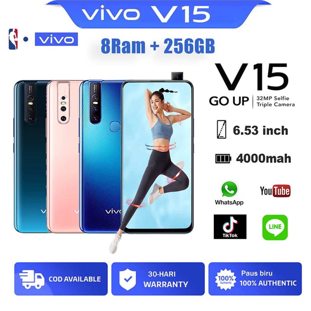 hp V15 RAM8 256GB 6.53-inch HP Smartphone 100% Baru Original